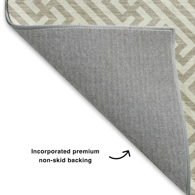 Luxury Washable Indoor/Outdoor The Reserve Flax 8\' x 10\' Rug