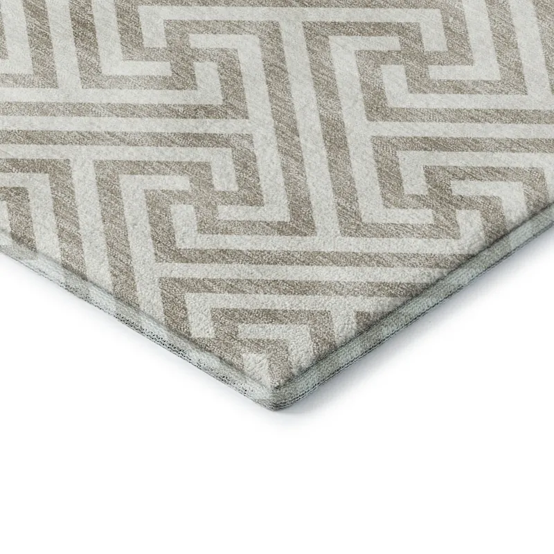 Luxury Washable Indoor/Outdoor The Reserve Flax 8\' x 10\' Rug