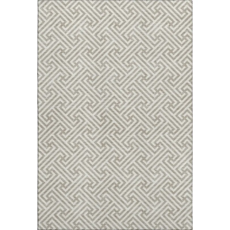 Luxury Washable Indoor/Outdoor The Reserve Flax 8\' x 10\' Rug