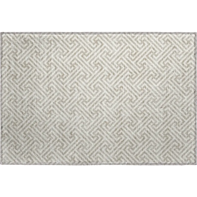 Luxury Washable Indoor/Outdoor The Reserve Flax 1\'8\" x 2\'6\" Rug