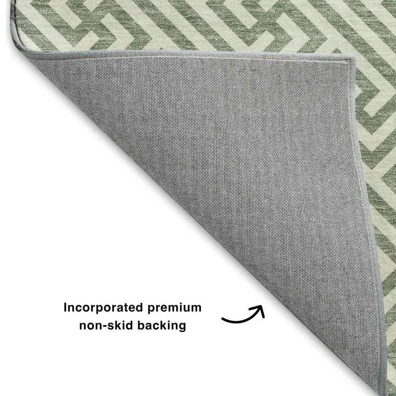Luxury Washable Indoor/Outdoor The Reserve Sage 2\'3\" x 7\'6\" Runner Rug