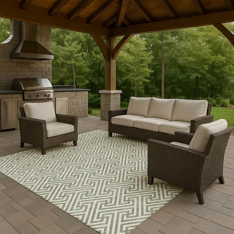 Luxury Washable Indoor/Outdoor The Reserve Sage 10\' x 14\' Rug