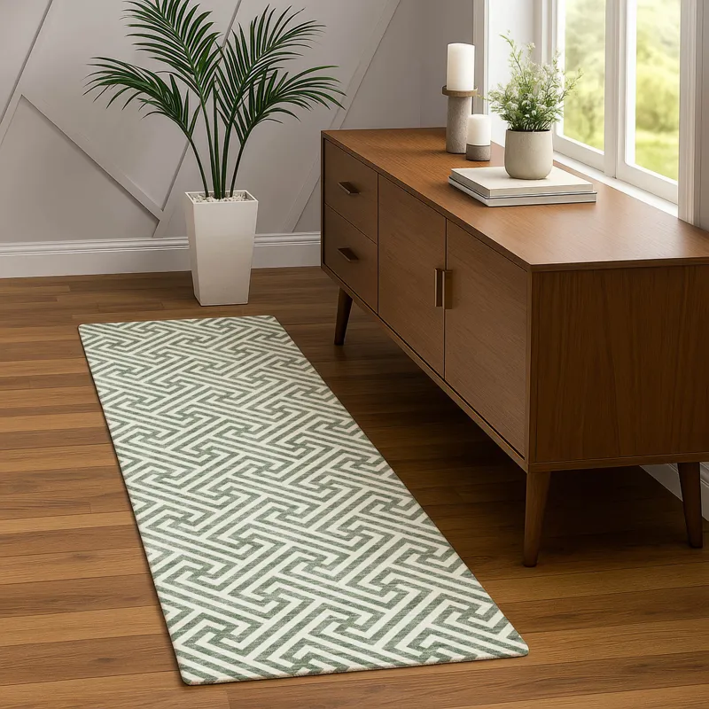 Luxury Washable Indoor/Outdoor The Reserve Sage 2\'3\" x 7\'6\" Runner Rug