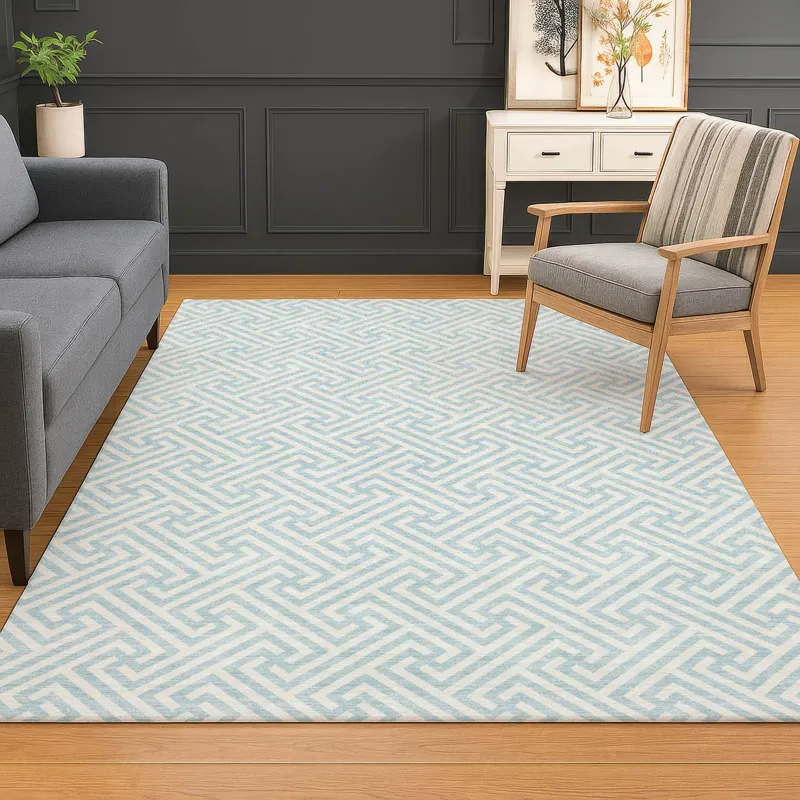 Luxury Washable Indoor/Outdoor The Reserve Sky 2\'6\" x 3\'10\" Rug