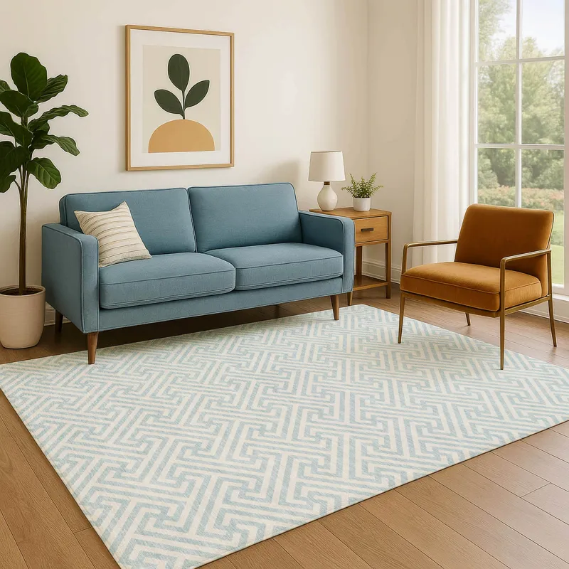 Luxury Washable Indoor/Outdoor The Reserve Sky 2\'6\" x 3\'10\" Rug