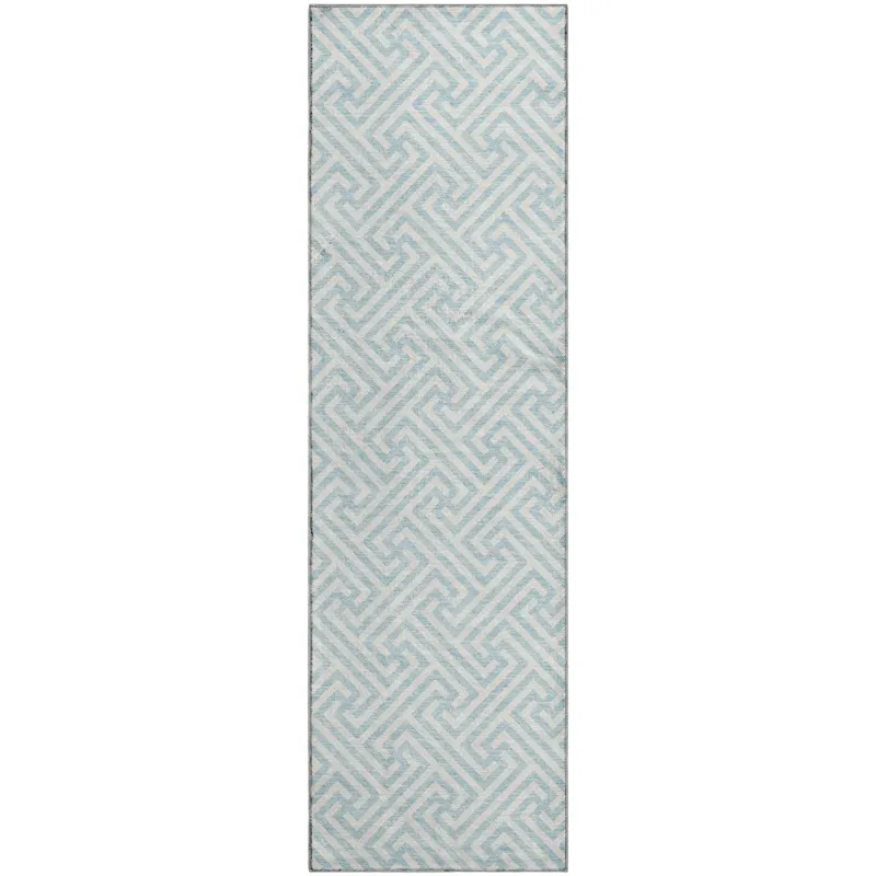 Luxury Washable Indoor/Outdoor The Reserve Sky 2\'3\" x 7\'6\" Runner Rug