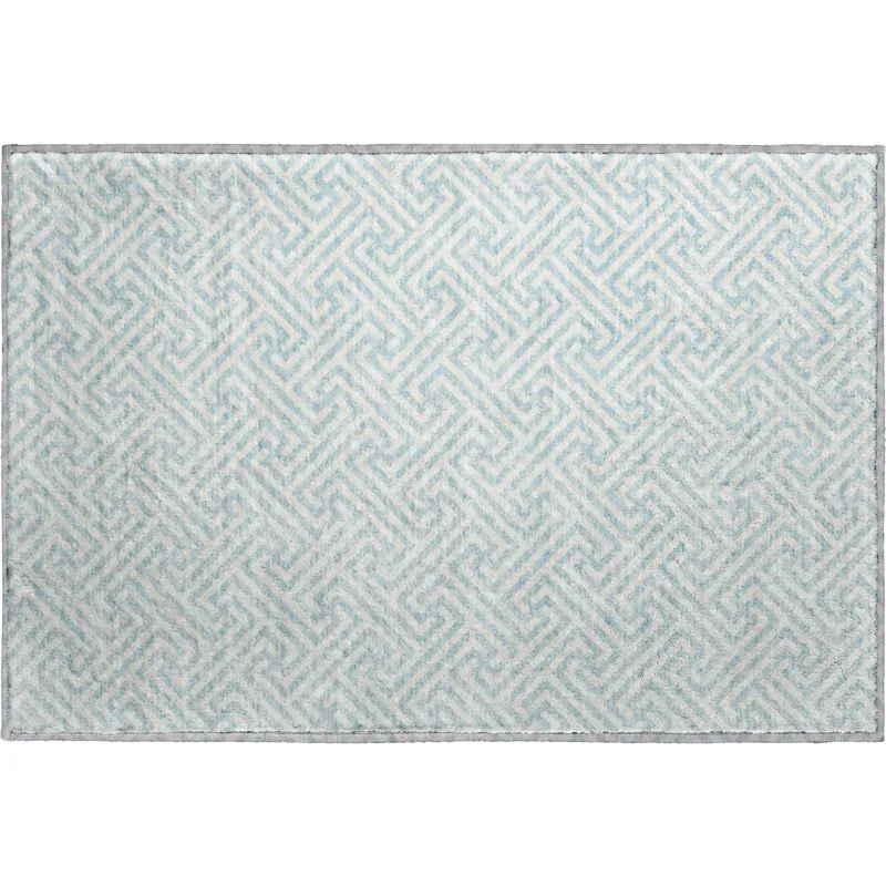 Luxury Washable Indoor/Outdoor The Reserve Sky 1\'8\" x 2\'6\" Rug