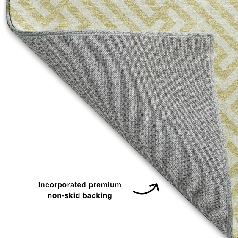 Luxury Washable Indoor/Outdoor The Reserve Wheat 3\' x 5\' Rug