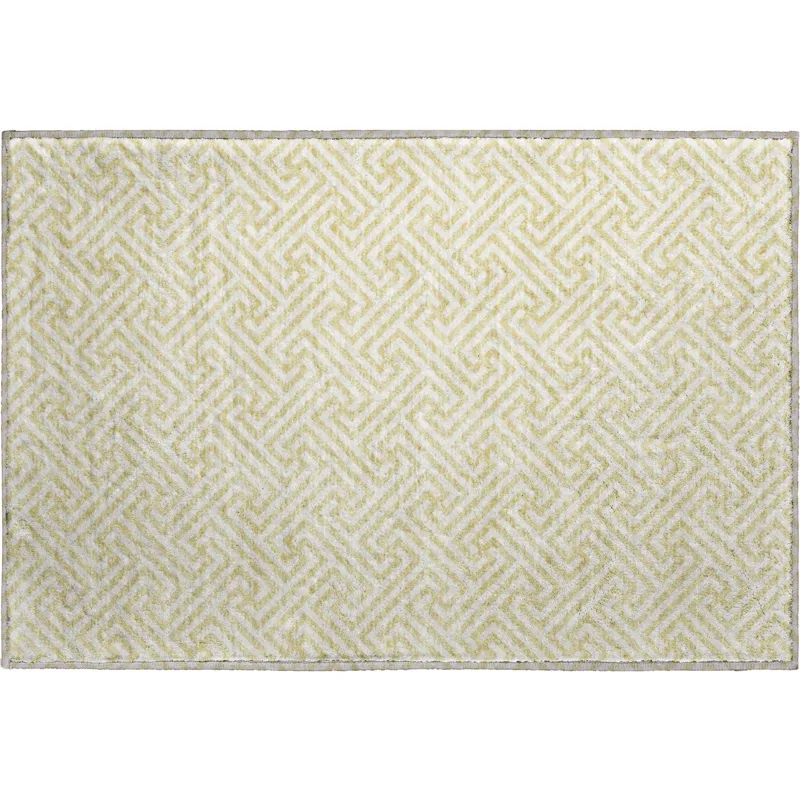 Luxury Washable Indoor/Outdoor The Reserve Wheat 1\'8\" x 2\'6\" Rug