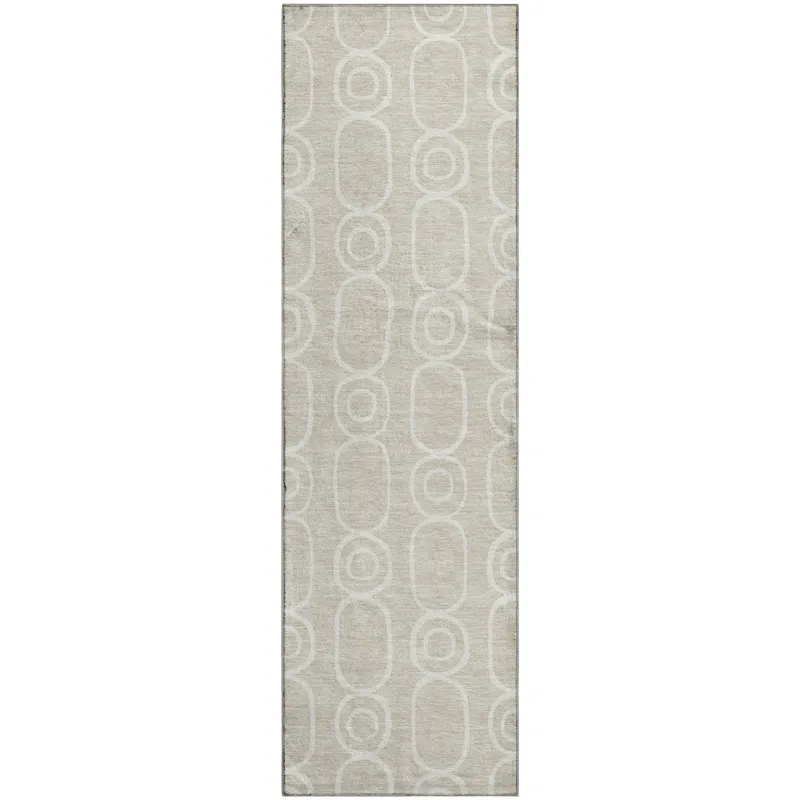Luxury Washable Indoor/Outdoor The Reserve Beige 2\'3\" x 7\'6\" Runner Rug