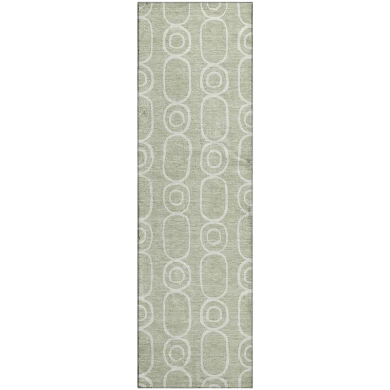 Luxury Washable Indoor/Outdoor The Reserve Celery 2\'3\" x 7\'6\" Runner Rug