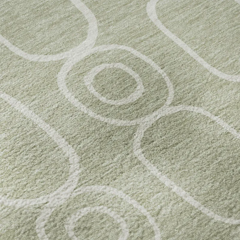 Luxury Washable Indoor/Outdoor The Reserve Celery 5\' x 7\'6\" Rug