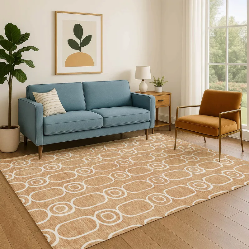 Luxury Washable Indoor/Outdoor The Reserve Copper 8\' x 10\' Rug