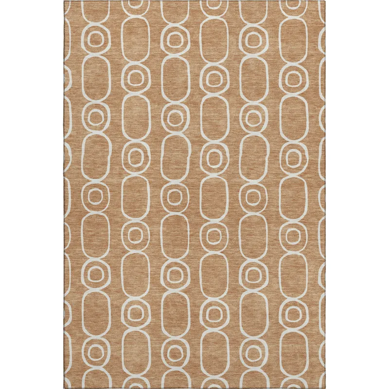 Luxury Washable Indoor/Outdoor The Reserve Copper 8\' x 10\' Rug
