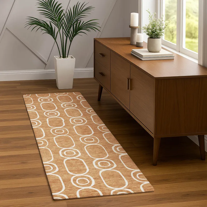 Luxury Washable Indoor/Outdoor The Reserve Copper 2\'3\" x 7\'6\" Runner Rug
