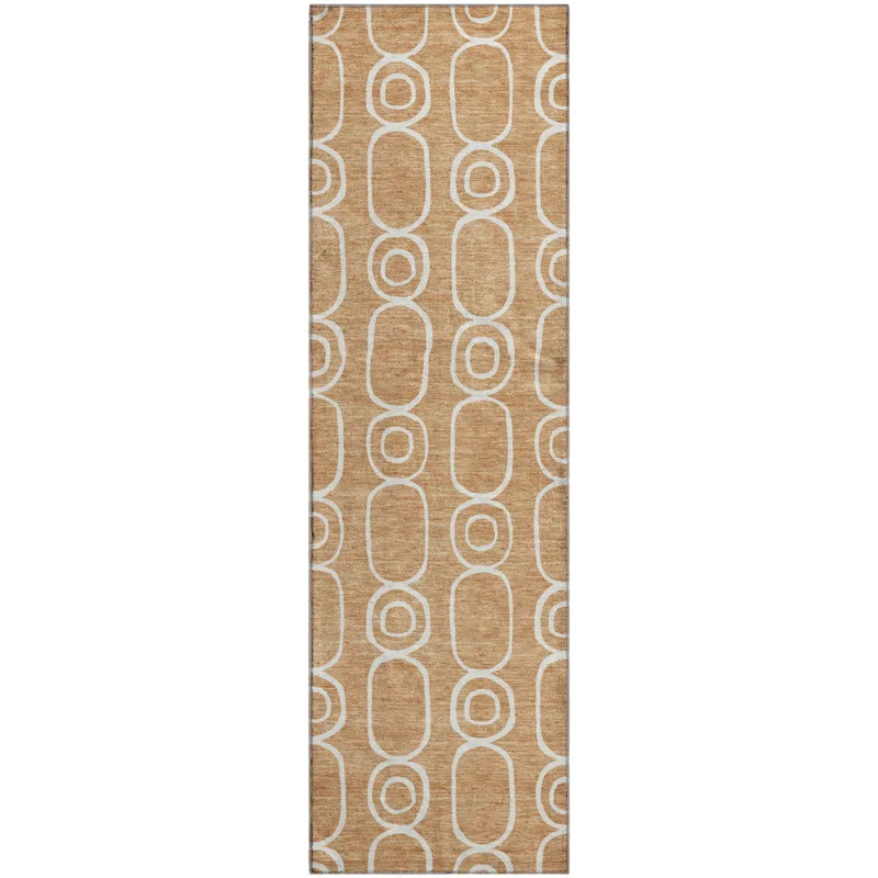 Luxury Washable Indoor/Outdoor The Reserve Copper 2\'3\" x 7\'6\" Runner Rug