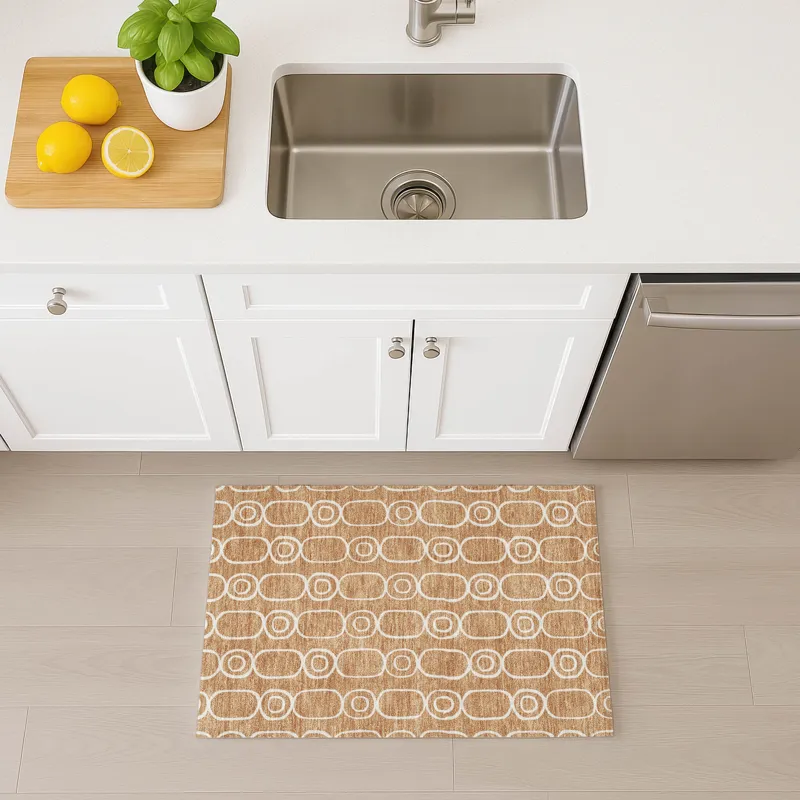 Luxury Washable Indoor/Outdoor The Reserve Copper 1\'8\" x 2\'6\" Rug