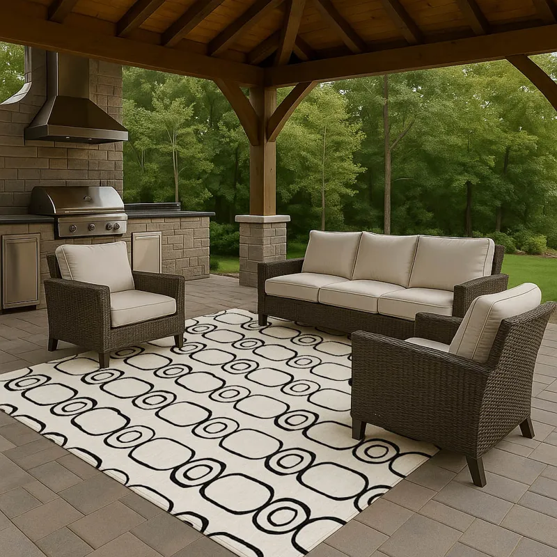 Luxury Washable Indoor/Outdoor The Reserve Ivory 10\' x 14\' Rug
