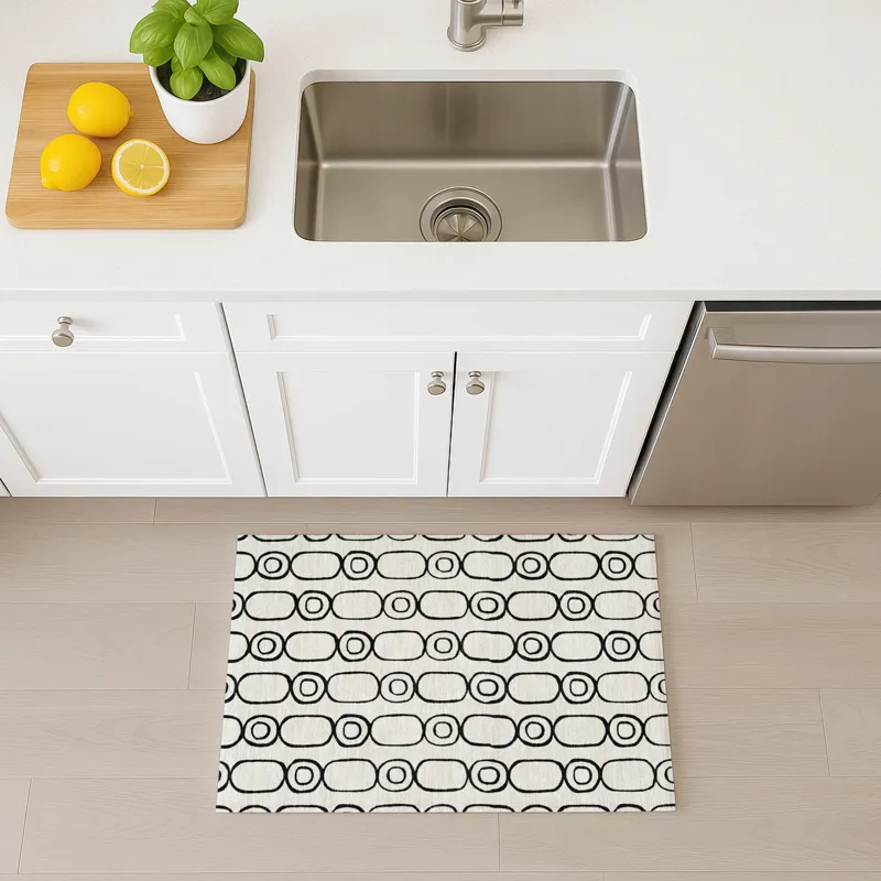 Luxury Washable Indoor/Outdoor The Reserve Ivory 1\'8\" x 2\'6\" Rug