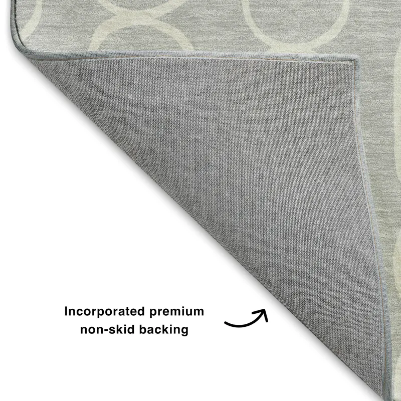 Luxury Washable Indoor/Outdoor The Reserve Silver 1\'8\" x 2\'6\" Rug