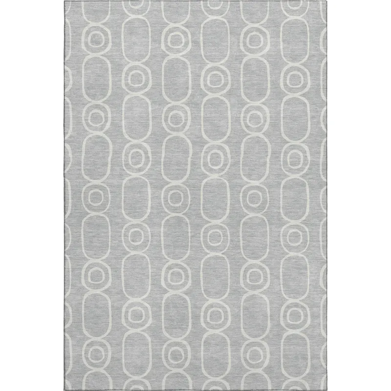 Luxury Washable Indoor/Outdoor The Reserve Silver 2\'6\" x 3\'10\" Rug