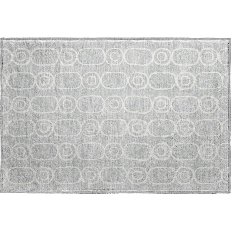 Luxury Washable Indoor/Outdoor The Reserve Silver 1\'8\" x 2\'6\" Rug
