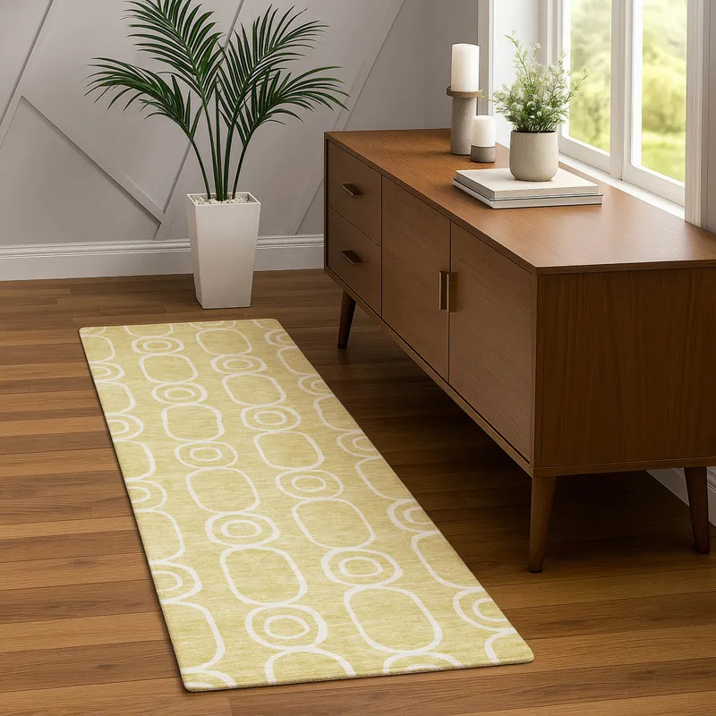 Luxury Washable Indoor/Outdoor The Reserve Wheat 2\'3\" x 7\'6\" Runner Rug