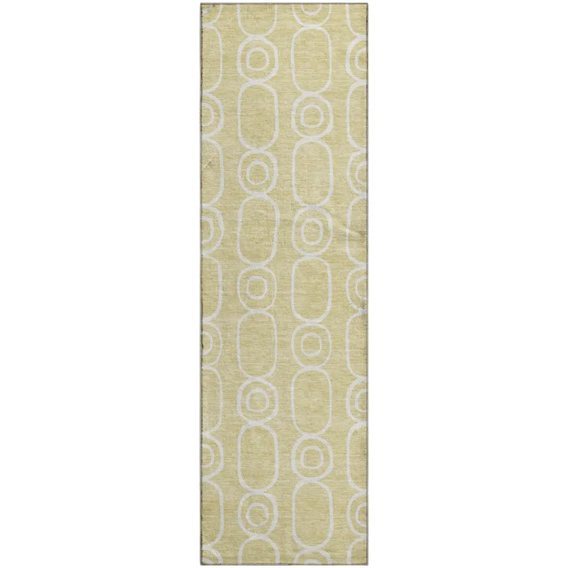 Luxury Washable Indoor/Outdoor The Reserve Wheat 2\'3\" x 7\'6\" Runner Rug
