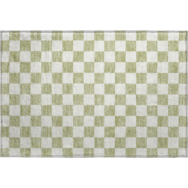 Luxury Washable Indoor/Outdoor The Reserve Aloe 1\'8\" x 2\'6\" Rug