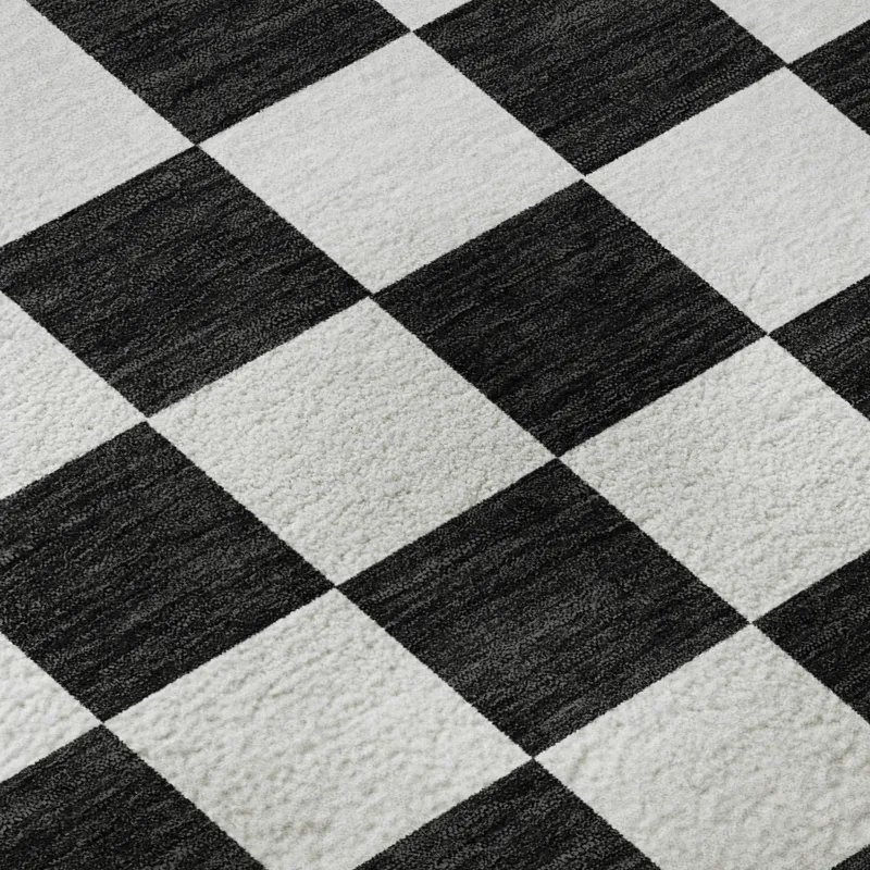 Luxury Washable Indoor/Outdoor The Reserve Black 2\'6\" x 3\'10\" Rug