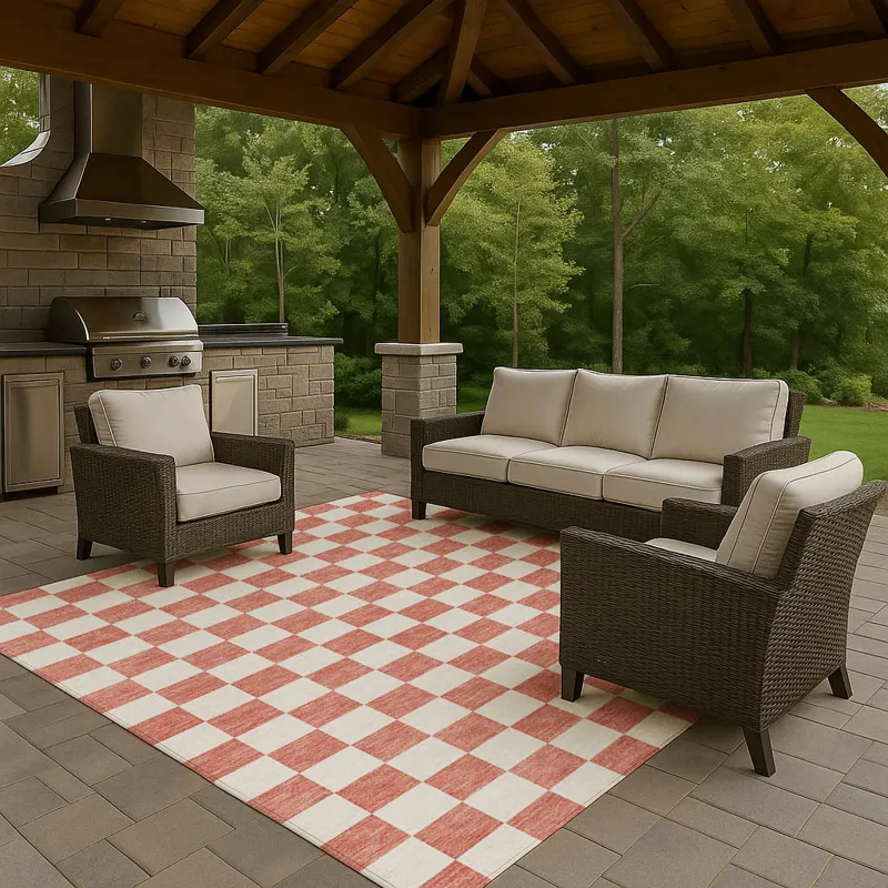 Luxury Washable Indoor/Outdoor The Reserve Coral 5\' x 7\'6\" Rug