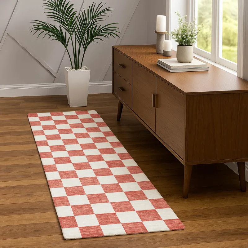 Luxury Washable Indoor/Outdoor The Reserve Coral 2\'3\" x 7\'6\" Runner Rug