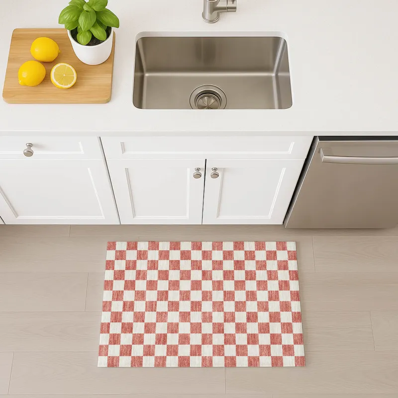 Luxury Washable Indoor/Outdoor The Reserve Coral 1\'8\" x 2\'6\" Rug
