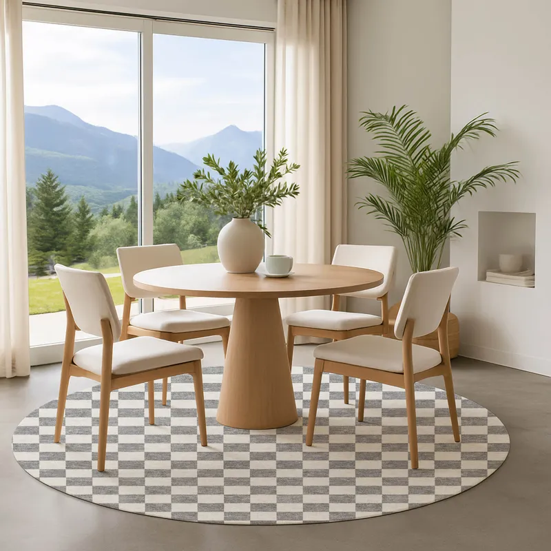 Luxury Washable Indoor/Outdoor The Reserve Gray 8\' x 8\' Round Rug