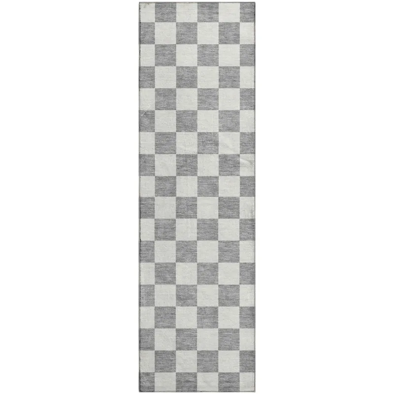 Luxury Washable Indoor/Outdoor The Reserve Gray 2\'3\" x 7\'6\" Runner Rug
