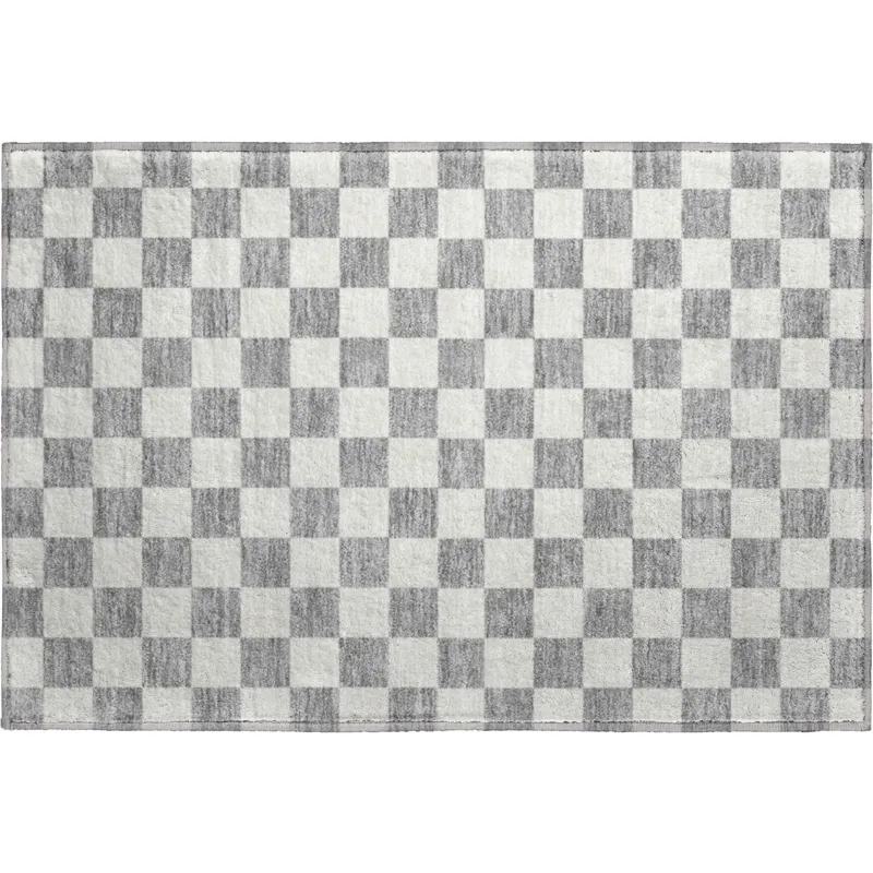 Luxury Washable Indoor/Outdoor The Reserve Gray 1\'8\" x 2\'6\" Rug