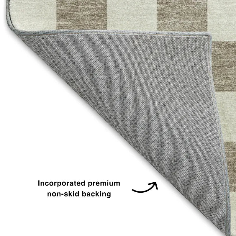 Luxury Washable Indoor/Outdoor The Reserve Khaki 1\'8\" x 2\'6\" Rug