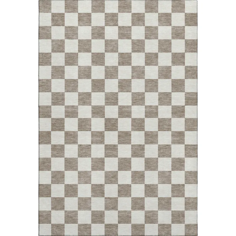 Luxury Washable Indoor/Outdoor The Reserve Khaki 2\'6\" x 3\'10\" Rug