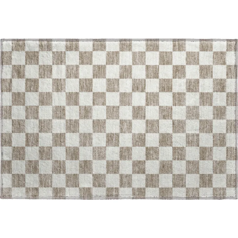 Luxury Washable Indoor/Outdoor The Reserve Khaki 1\'8\" x 2\'6\" Rug