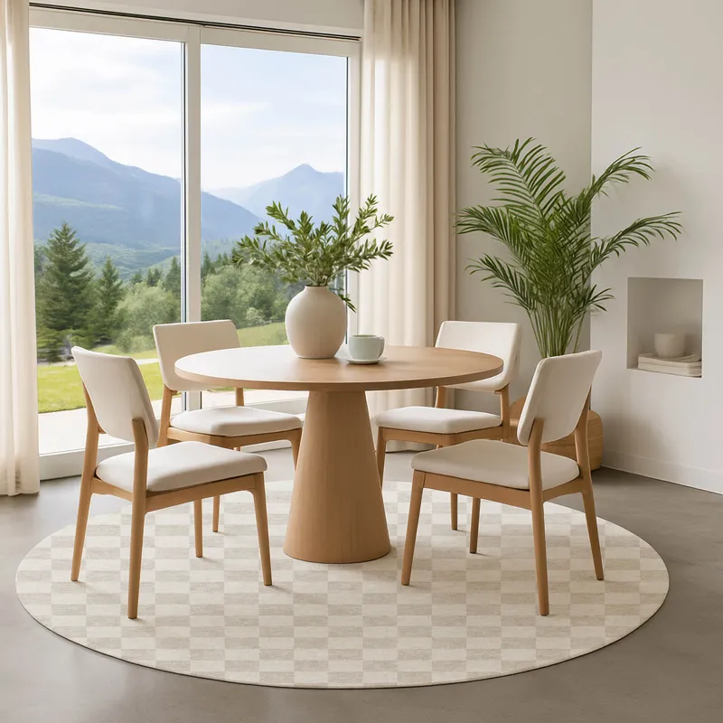 Luxury Washable Indoor/Outdoor The Reserve Linen 8\' x 8\' Round Rug