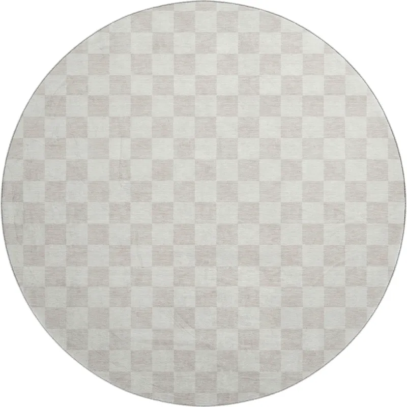 Luxury Washable Indoor/Outdoor The Reserve Linen 8\' x 8\' Round Rug
