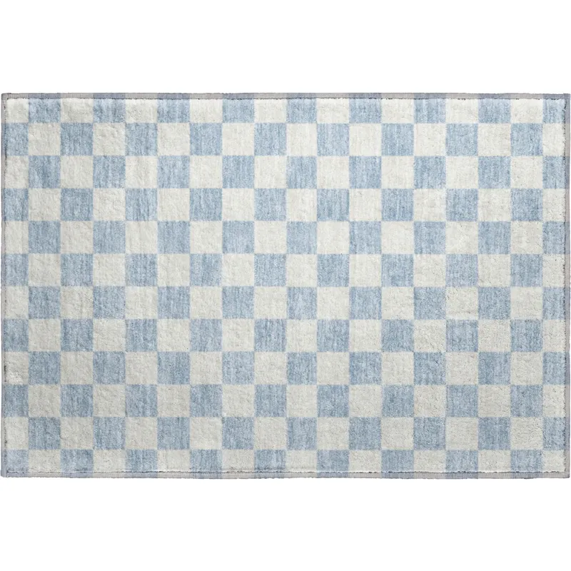Luxury Washable Indoor/Outdoor The Reserve Sky 1\'8\" x 2\'6\" Rug