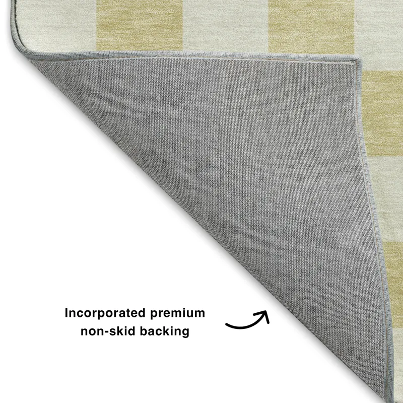 Luxury Washable Indoor/Outdoor The Reserve Wheat 1\'8\" x 2\'6\" Rug