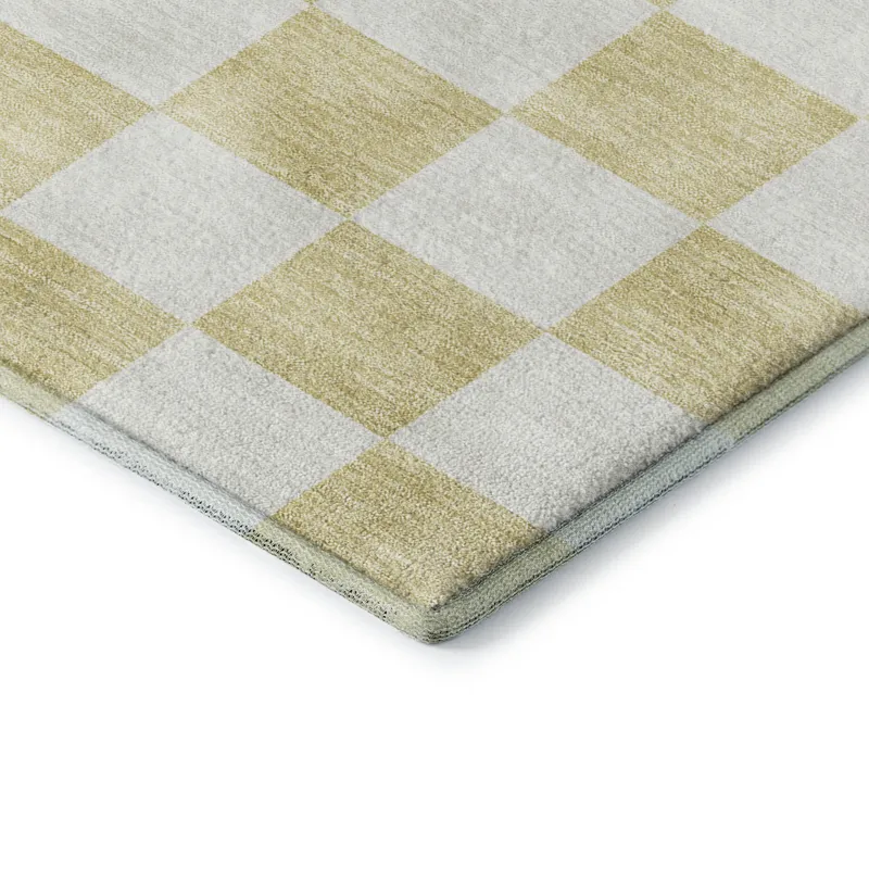 Luxury Washable Indoor/Outdoor The Reserve Wheat 1\'8\" x 2\'6\" Rug