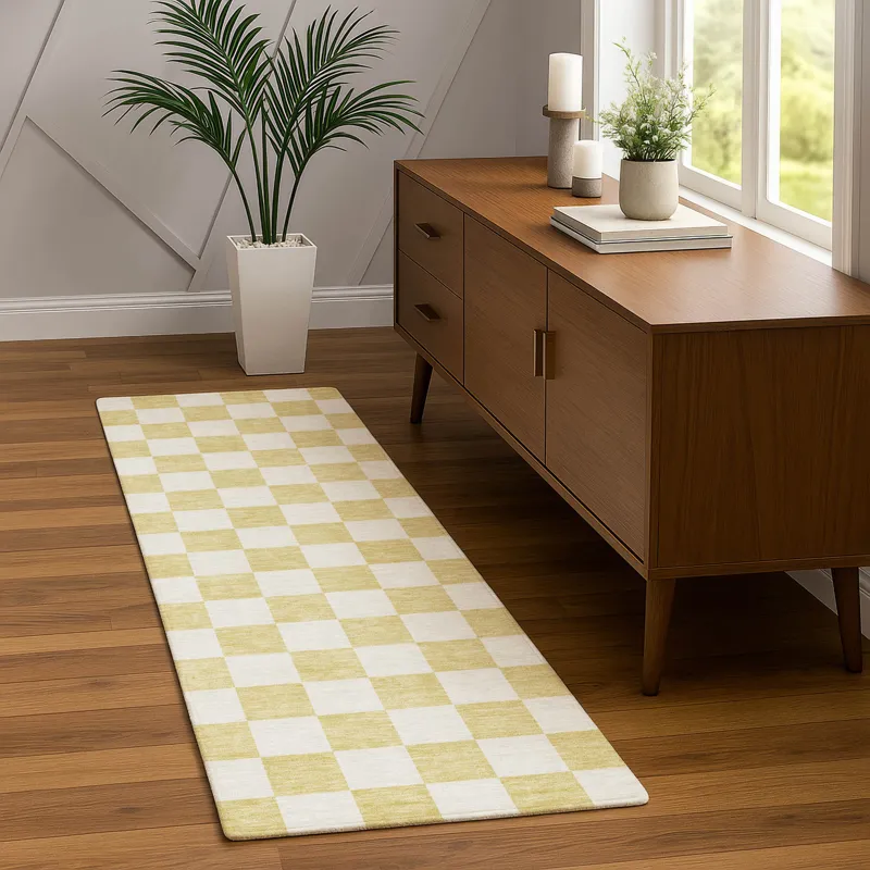 Luxury Washable Indoor/Outdoor The Reserve Wheat 2\'3\" x 7\'6\" Runner Rug
