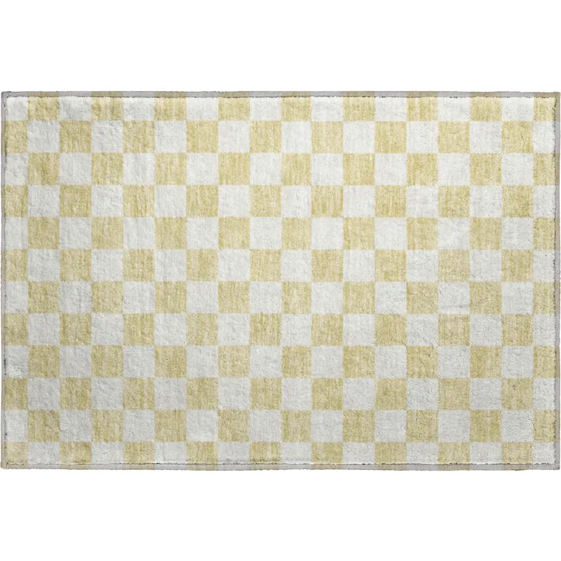 Luxury Washable Indoor/Outdoor The Reserve Wheat 1\'8\" x 2\'6\" Rug
