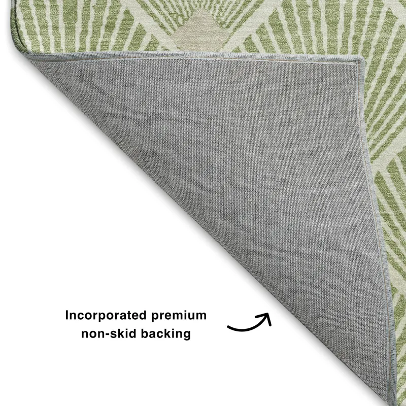 Luxury Washable Indoor/Outdoor The Reserve Aloe 2\'3\" x 7\'6\" Runner Rug