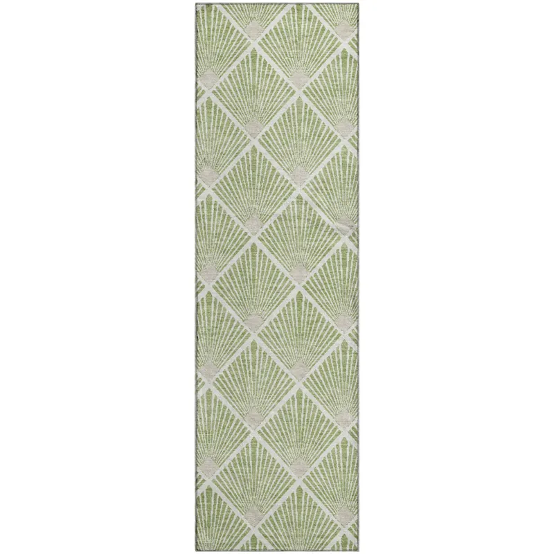 Luxury Washable Indoor/Outdoor The Reserve Aloe 2\'3\" x 7\'6\" Runner Rug