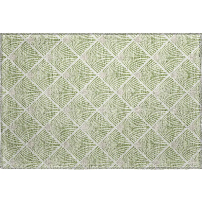 Luxury Washable Indoor/Outdoor The Reserve Aloe 1\'8\" x 2\'6\" Rug