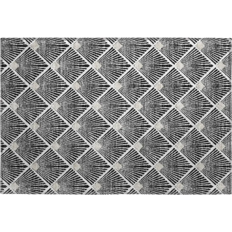 Luxury Washable Indoor/Outdoor The Reserve Black 1\'8\" x 2\'6\" Rug